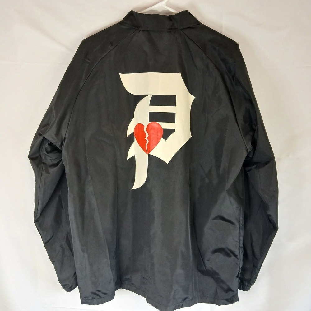 Primitive Skateboarding Heartbreakers Club Coaches Jacket Black Mens Large L